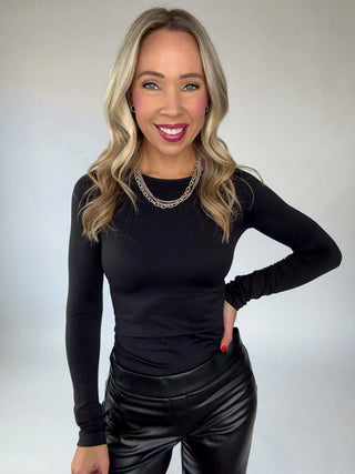 Classic Core Long Sleeve Top - Black