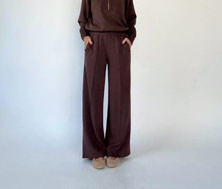 VARLEY The Wide Leg Pant 30" - Coffee Bean Marl