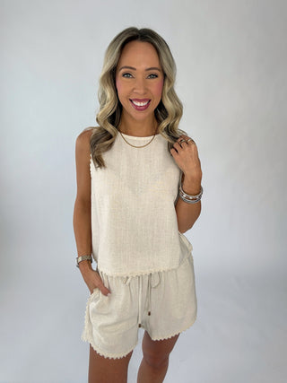 Cloud Nine Linen Shorts - Natural