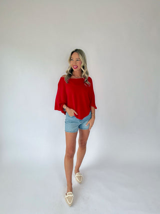 Take It From The Top Poncho - Red