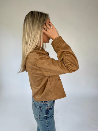 Let's Be Honest Suede Jacket - Camel