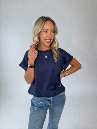 Cool & Collected Top - Navy Blue