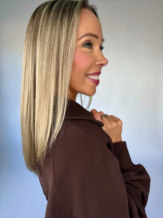 VARLEY Milano Half-Zip Sweat - Coffee Bean