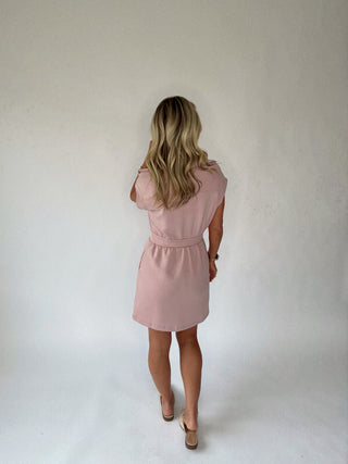 Casual Staple Zip Dress - Dusty Blush