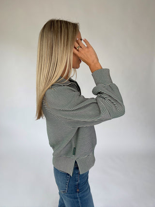VARLEY Milano Half Zip Sweat 2.0 - Ponderosa Pine/Pristine