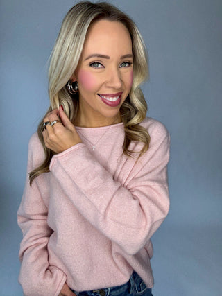 Cozy & Classic Rollneck Sweater - Baby Pink