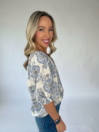 One To Remember Blouse - Off White Multi