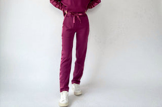 Satin Serenity Pants - Wine Berry