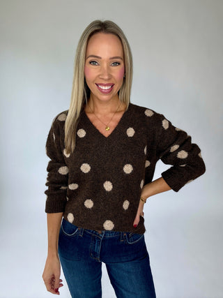 Put On The Spot V-Neck Sweater - Chocolate Brown