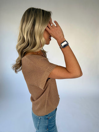Soaking Up The Sunshine Knit Top - Tan