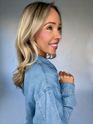Softly Structured Tencel Jacket - Chambray Blue