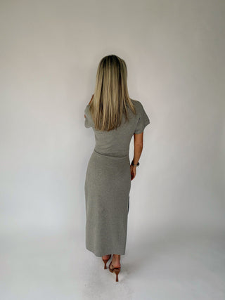 In The Long Run Midi Dress - Greige