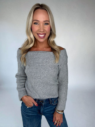 Silver Bardot Sweater