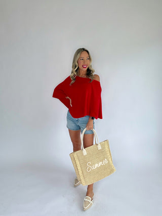 Take It From The Top Poncho - Red