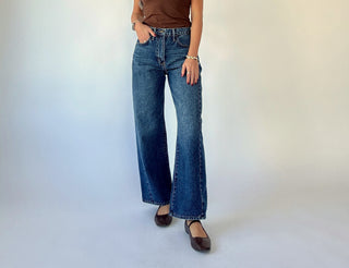Modern Classic High Rise Barrel Jeans - Dark Wash
