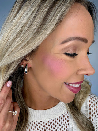 Puffy Teardrop Earrings - Silver