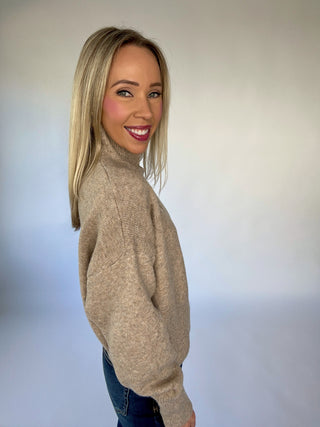Falling For Her Sweater - Light Mocha