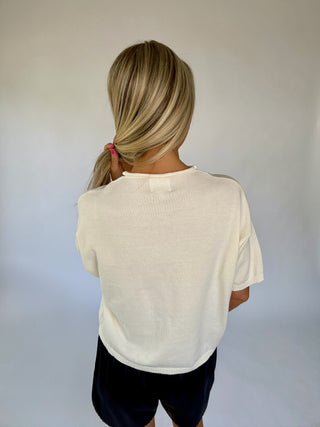 Simple And Sweet Short Sleeve Cardigan - Ivory