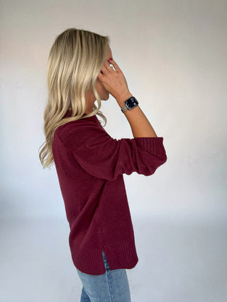 Cabernet Cozy Pullover Side Hand Up Image
