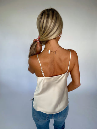 A Silky Statement Tank - Ecru