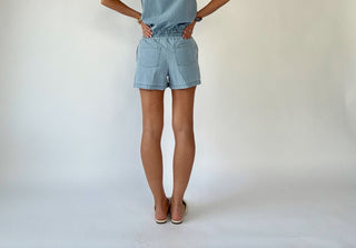 Just Add Sun Denim Shorts - Stone Wash Blue