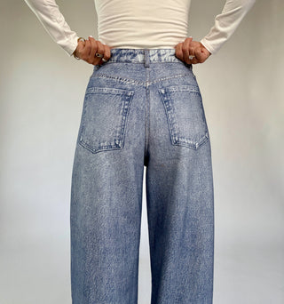 Life On The Edge Sweatpant Jeans - Denim Blue