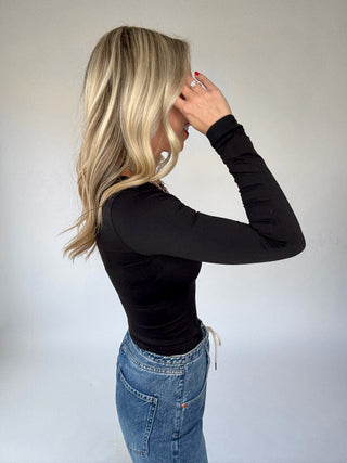 Classic Core Long Sleeve Top - Black