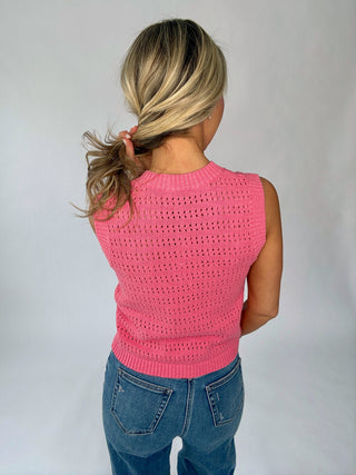 SANCTUARY Pointelle Shell - Bloom Pink