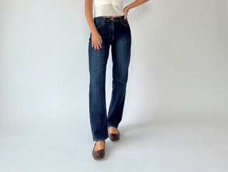 Forever On Trend Straight Leg Jeans - Dark Denim