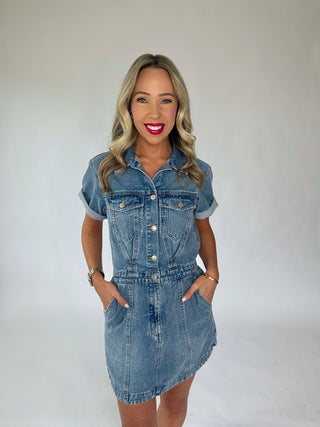 Topanga Short Sleeve Denim Dress