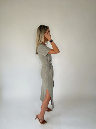 In The Long Run Midi Dress - Greige