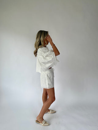 I Have My Eye On You Eyelet Top - Off White