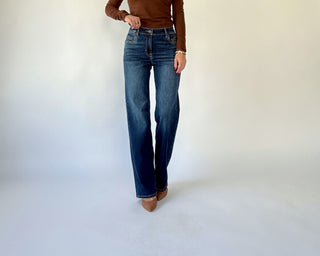 Ella High Rise Classic Straight Jeans - Ultra Dark Wash