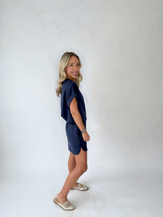 Cool & Collected Skort - Navy Blue