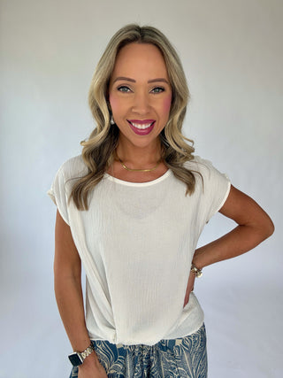 Delicate By Design Woven Tee - White