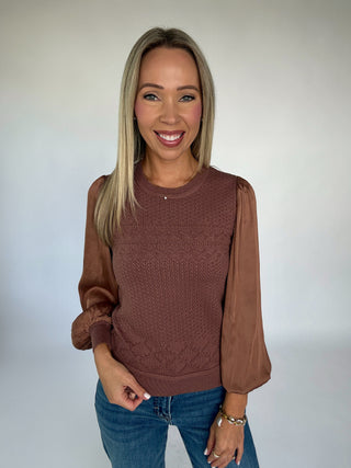 Champagne & Silk Top - Mocha Mousse