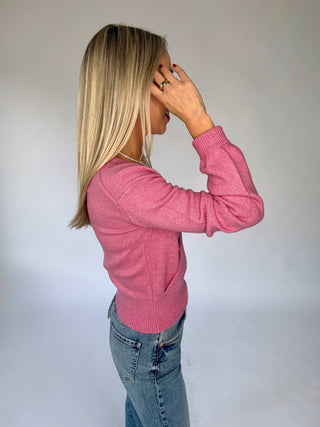 Wrapped Up In You Sweater - Pink