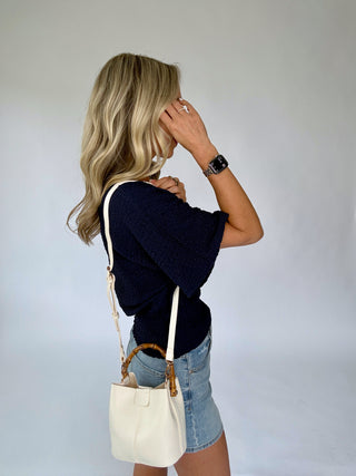 The Right Balance Knit Top - Navy