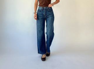 Modern Classic High Rise Barrel Jeans - Dark Wash