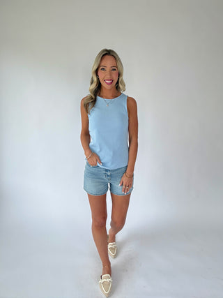 Talk To Me Tank - Powder Blue