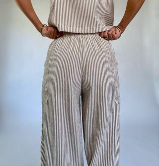 Perfectly Aligned Striped Pants - Mocha