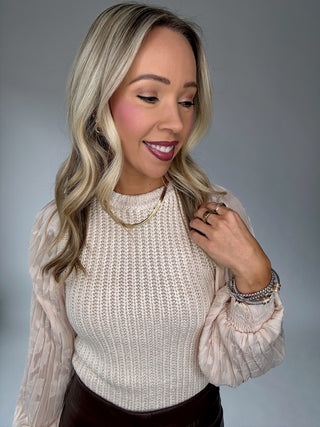 Vintage Blush Contrast Sweater