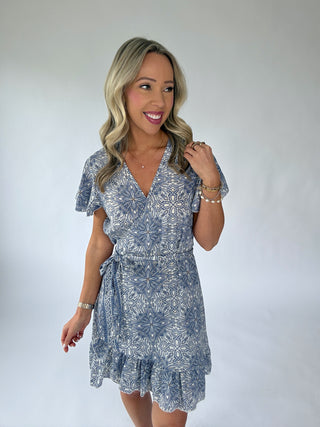 Coastal Romance Wrap Mini Dress