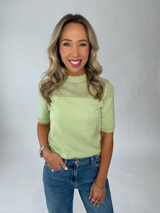 SANCTUARY Mix Stitch Tee - Detox Green