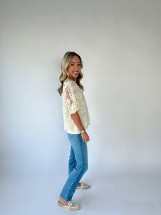 SANCTUARY Forever Lace Top - Vintage Ivory