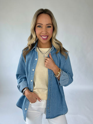 Haven Striped Denim Top