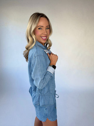 Softly Structured Tencel Jacket - Chambray Blue