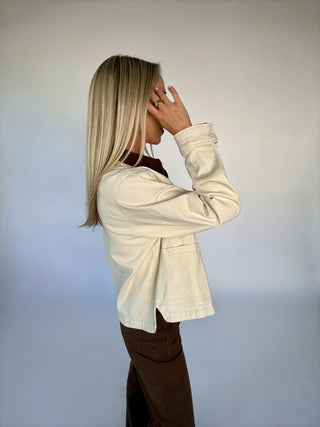 The American Dream Barn Jacket - Ivory/Brown