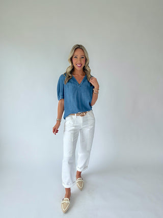 Don't Think Twice Denim Top