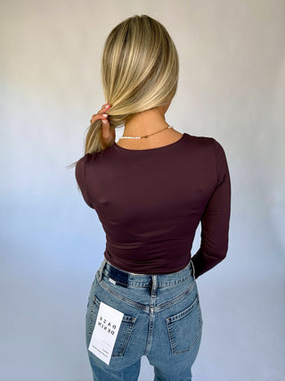 Second Skin Square Neckline Top - Deep Plum